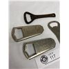 Image 2 : Lot of 4 Vintage Advertising Bottle Openers Hotel West Vancouver Schwepps Saskatoon Etc