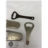 Image 3 : Lot of 4 Vintage Advertising Bottle Openers Hotel West Vancouver Schwepps Saskatoon Etc