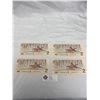 Image 2 : 4 in Sequence 1986 2 Dollar Canadian Bank Notes