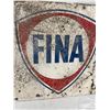 Image 2 : Vintage 22 x 21 Fina Oil and Gas Sign Well Weathered From Outdoors