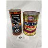 Image 1 : Full Texaco Havoline Motor Oil Tin plus Bombadier Snowmobile Lubrication Oil Full Tin