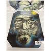 Image 2 : 2 16 x 12 3D Pictures Wolves and Native Chief