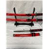 Image 2 : 3 New Samurai Swords on Stand