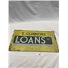 Image 1 : Wooden Hand Painted E.Connors Loans Co. Vintage Sign