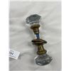 Image 2 : Antique Glass and Brass Door Knob Set - 2