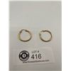 Image 1 : I inch Diameter 14k Italian Gold Hoop Earrings