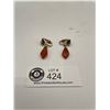 Image 1 : Pair of Amber TearDrop Earrings