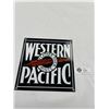 Image 1 : 8.5 x8.5 Andy Rooney Western Pacific Porcelain Sign