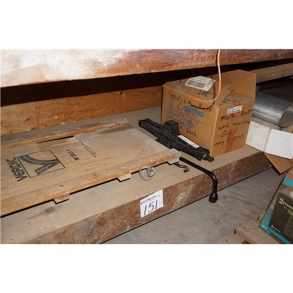 Creeper, Muffler, Jack (on bottom shelf)