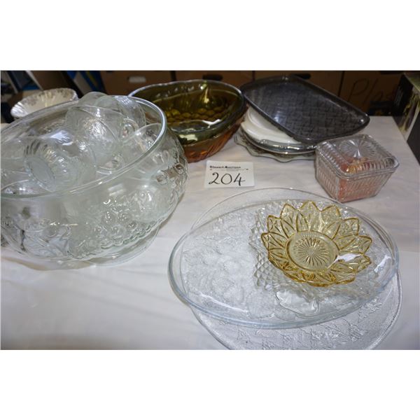 Punch Bowl, Bowls and Plates.