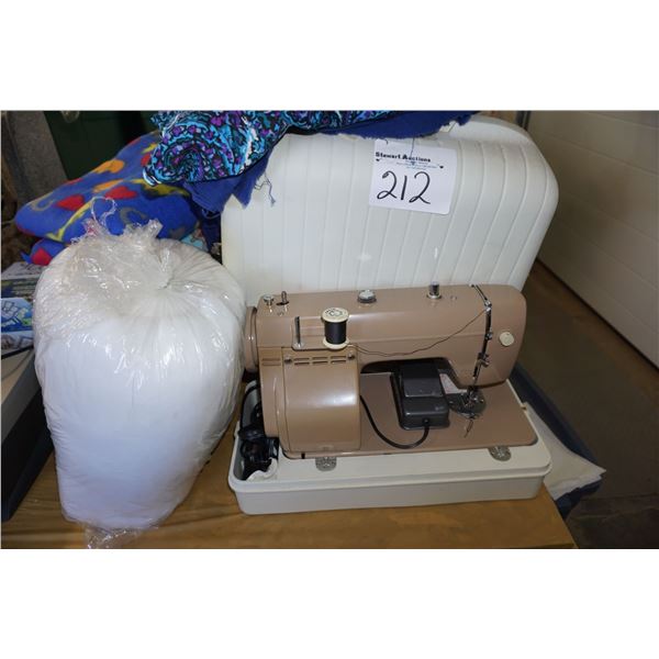 Brother Sewing Machine and Fabric.