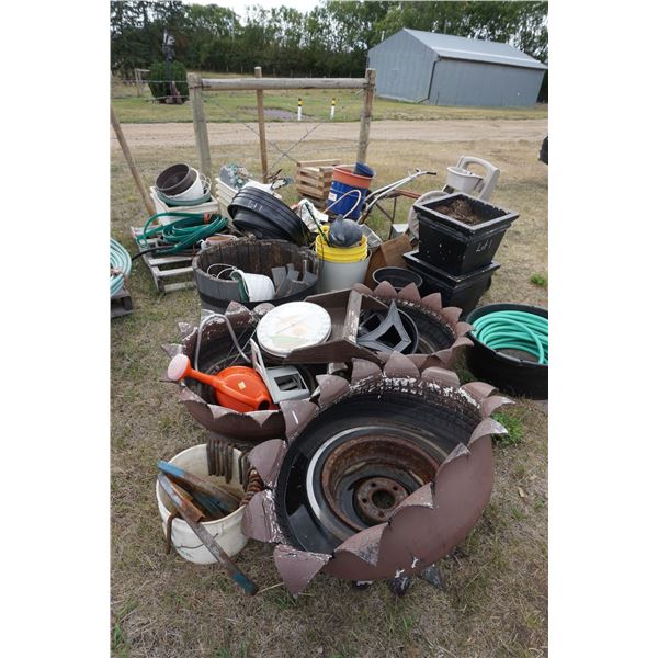 Garden Special, planters, hose, fertilizer spreader, edging, hose reel, mouse traps etc.