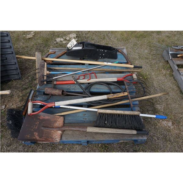 Shovel, Forks, Saw, Brooms, ATV Mount.