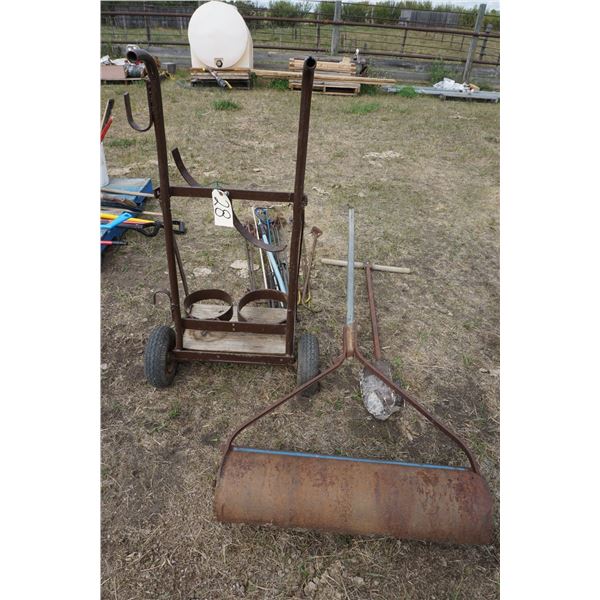 Acetylene Cart, Land Packer, Branding Irons, Posthole Digger.