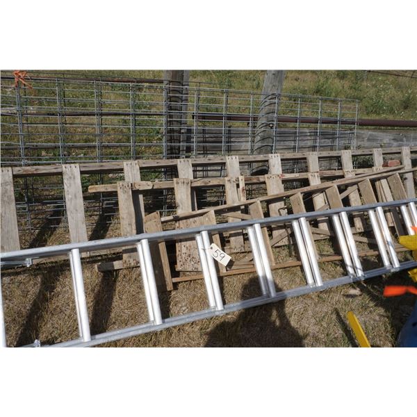 Aluminum Ladder & 3 Wood Ladders.