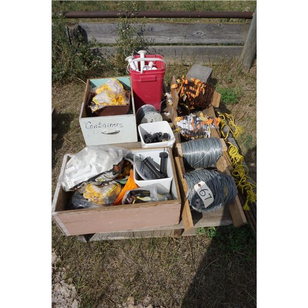Rolls of Fencing Wire, Tighteners, Insulators.