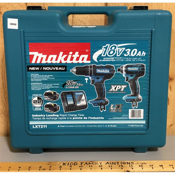 MAKITA 1/2 INCH HAMMER DRILL & 1/4 IMP DRIVER SET - NEW