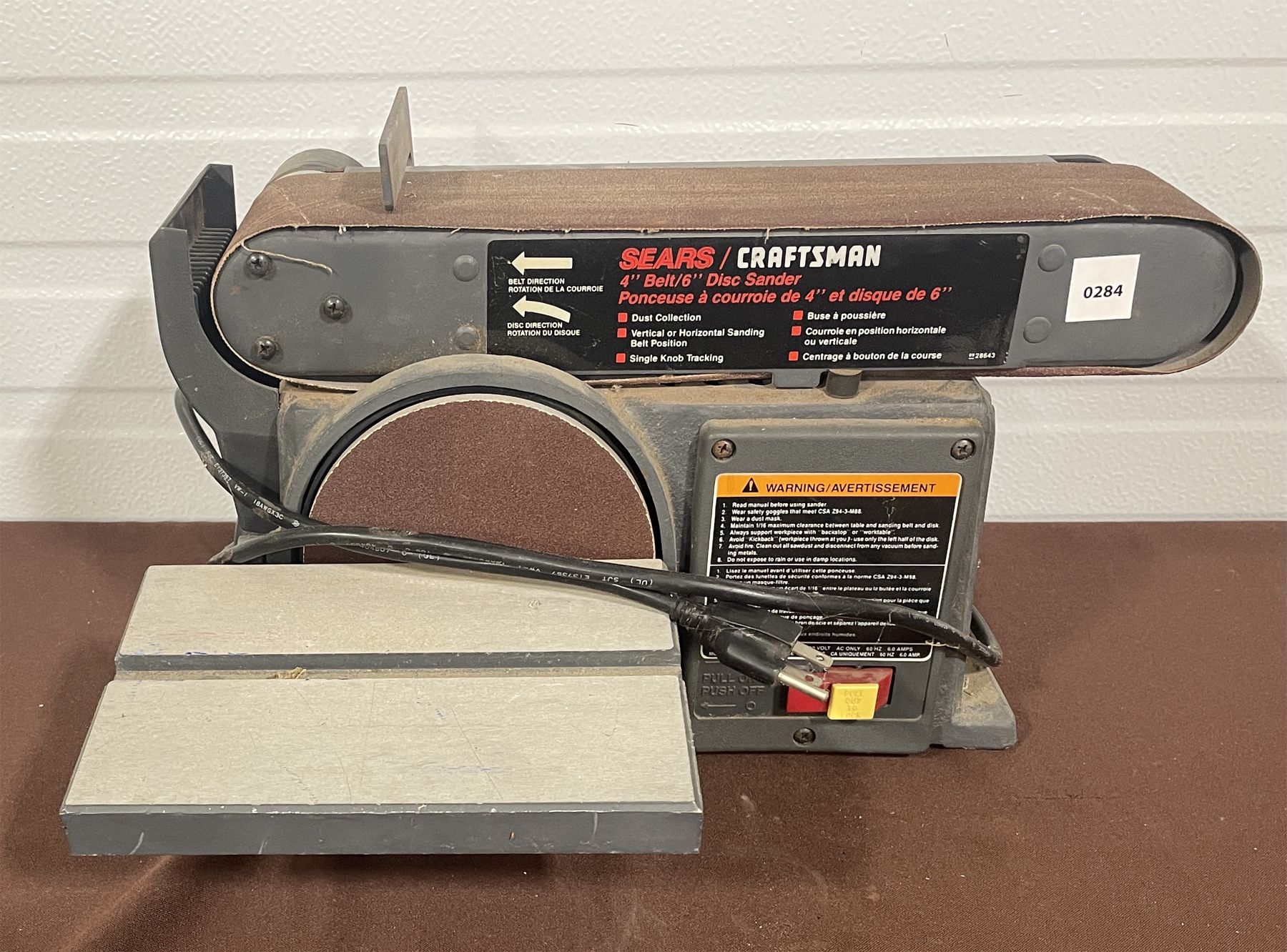 Auction Craftsman Belt Disk Sander CRAFTSMAN INCH BELT/6 INCH DISC