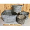 Image 1 : LOT OF 4 - GALVINIZED BUCKETS