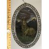 Image 3 : REVERSE PAINTED GLASS - BUCK PORTRAIT IN LEAD FRAME