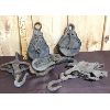 Image 1 : JOB LOT - ANTIQUE WOOD & METAL PULLEYS 