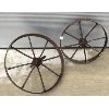 Image 1 : LOT OF 2 - METAL GARDEN WHEELS 