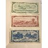 Image 2 : LOT OF 3 - 1954 CND ONE, TWO & FIVE DOLLAR BILLS - CIRCULATED