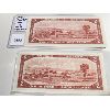 Image 2 : 1954 TWO DOLLAR UNCIRCULATED BILLS W/ SEQUENTIAL S/N 