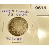 Image 1 : 1882 H CND SILVER 25 CENT COIN