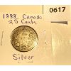 Image 1 : 1888 CND SILVER 25 CENT COIN 
