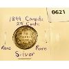 Image 1 : 1899 CND SILVER 25 CENT COIN - RARE