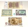 Image 2 : LOT OF 4 - BRIT MIL WWII 2 SHILLINGS & FRANCE 50 CENT BILL & 1951 SERBIA & BULGARIA (UNC)