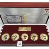 Image 1 : 2008 BEIJING OLYMPIC GOLD PLATED 5 MEDALLION MASCOT SET 