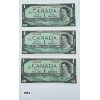 Image 1 : LOT OF 3 - 1967 CANADA $1 BILL CHOICE - UNCIRCULATED