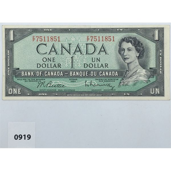 1954 CANADA $1 BILL - CIRCULATED