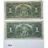 Image 1 : LOT OF 2 - 1937 CANADA $1 BILL