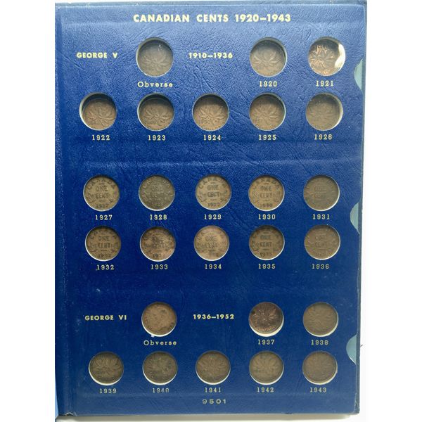 ALBUM OF 47 CANADIAN PENNIES