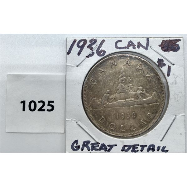 1936 CDN SILVER DOLLAR