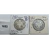 Image 1 : LOT OF 2 - CDN FIFTY CENT PIECES - 1960 AND 1961