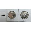 Image 2 : LOT OF 2 - CDN FIFTY CENT PIECES - 1963 AND 1964