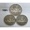 Image 1 : LOT OF 3 - CDN SILVER DOLLARS - 1960
