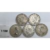 Image 2 : LOT OF 5 - CDN FIFTY CENT PIECES - 1946, 50, 51, 52 , 57