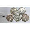 Image 2 : LOT OF 5 - CDN FIFTY CENT PIECES - 1963, 4X 1964
