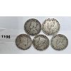 Image 2 : LOT OF 5 - CDN FIFTY CENT PIECES - 1910, 16, 17, 19, 20