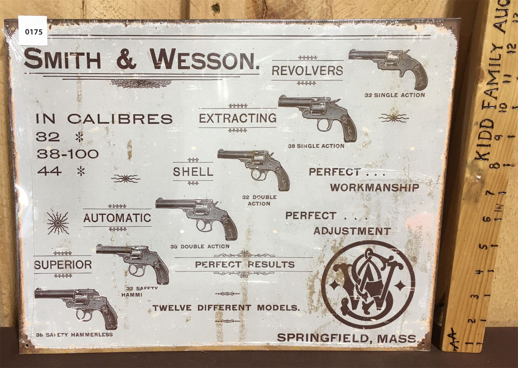 SMITH & WESSON - REPRO TIN SIGN - 12 X 16 INCHES