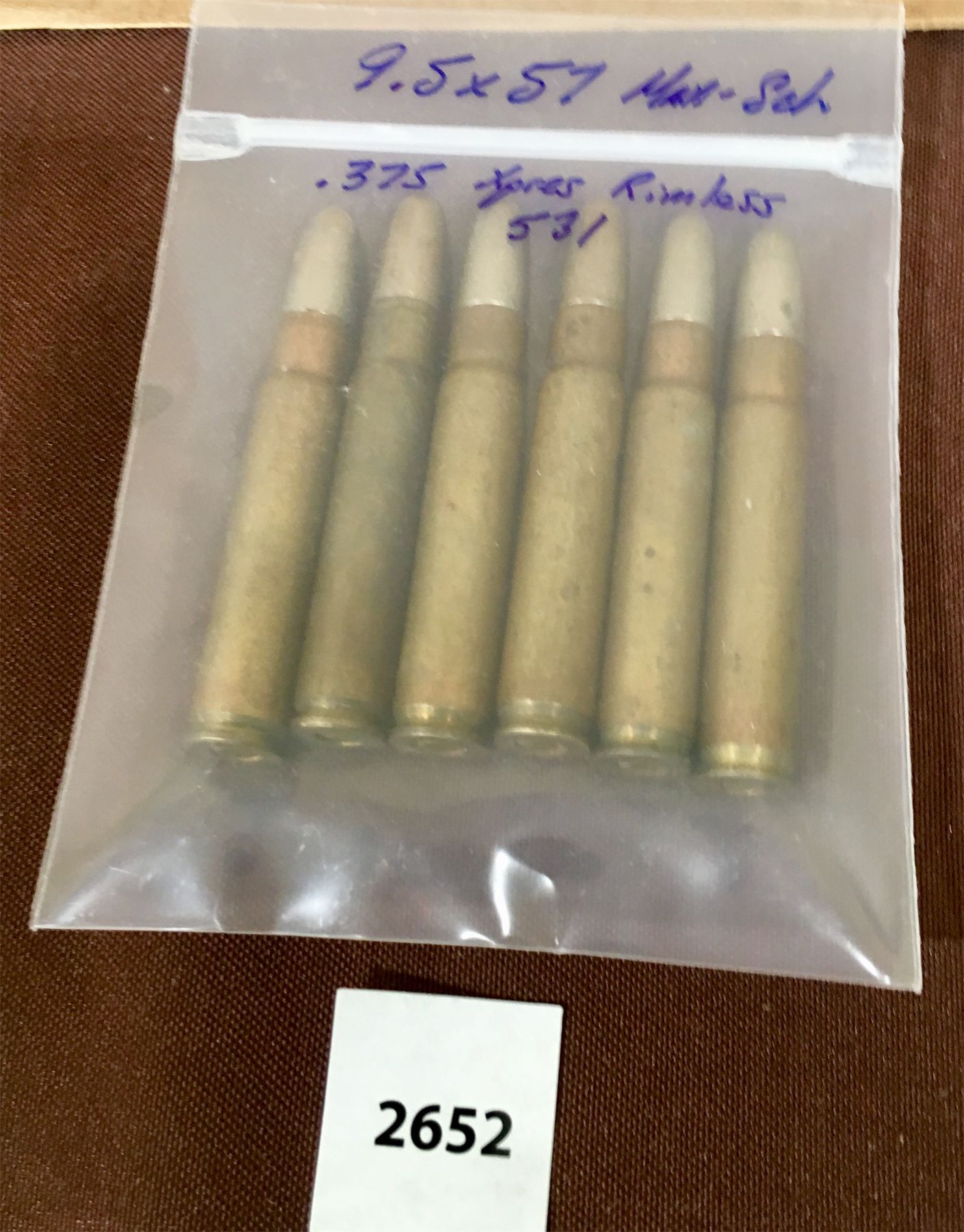 AMMO: 6X 9.5X56 MAN-SCH (375 RIMLESS)