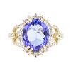 Image 2 : 4.21 ctw Tanzanite And Diamond Ring - 14KT Yellow Gold