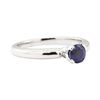 Image 1 : 0.70 ctw Sapphire Solitaire Ring - 14KT White Gold