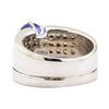Image 3 : 2.64 ctw Sapphire And Diamond Ring And Attached Band - 18KT White Gold