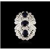 Image 2 : 14KT White Gold 3.54 ctw Sapphire and Diamond Ring